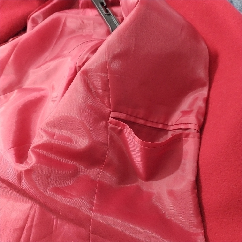 Nordstrom Red Wool/CASHMERE Coat Blazer Jacket 12 - Picture 9 of 12